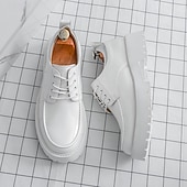 economico Scarpe Oxford-scarpe oxford nere lucide da uomo – scarpe eleganti stringate in vernice con suola spessa per feste serali, moda gotica, concerti e occasioni speciali