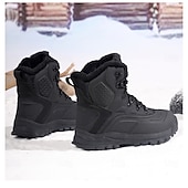 tanie Buty zimowe i śniegu-męskie zimowe buty śniegowe z podszewką z futra, wodoodporne, ocieplane, sznurowane, do użytku na zewnątrz, na zimne dni