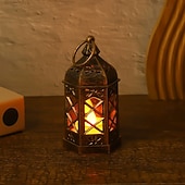 cheap Indoor Christmas Lights-6pcs Christmas Retro Lantern LED Candle Light Battery Powered Creative Lantern for Halloween Christmas and New Year Holiday Party Bedroom Living Room Window Bar Decorations