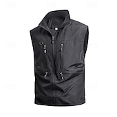 Χαμηλού Κόστους Ανδρικό Γιλέκο Ψαρέματος-Ανδρικά Veste Gilet Γιλέκο ψαρέματος ΕΞΩΤΕΡΙΚΟΥ ΧΩΡΟΥ Καθημερινά Μοντέρνα Καθημερινό Άνοιξη Φθινόπωρο Κουμπώσου Τσέπη Νάιλον Άνετο Σκέτο Φερμουάρ Όρθιος Γιακάς Κανονικό Μαύρο Λευκό Χακί Πράσινο Χακί