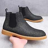 economico Stivali Chelsea-stivali chelsea da uomo color cachi, stile casual e leggero alla caviglia con soffietti elastici, per l'ufficio, le uscite del fine settimana e il comfort quotidiano
