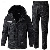 economico Fleece &amp; Giacche 3 in 1-Per uomo Giacca da escursionismo Giacca in Pile Giacca imbottita Set termico Inverno All&#039;aperto Mimetico Calore Termico Impermeabile Antivento Top Nero Verde