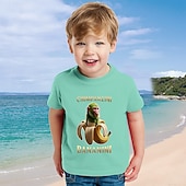 billiga Pojkens 3D Sporter &amp; Spel-Pojkar 3D Tecknat T-shirt Kortärmad Sommar Vår Mode Grundläggande Barn 4-12 år Rund hals Utomhus Ledigt Dagligen Normal