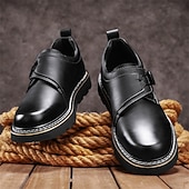 baratos Sapatos Casuais Slip-On-sapatos de trabalho casuais marrons masculinos – sola antiderrapante durável, fecho de trava fácil, design de cano baixo confortável para uso diário, escritório e atividades ao ar livre