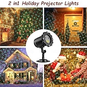 tanie Światła świąteczne-Zewnętrzne światła projektora świątecznego świąteczne światło laserowe z pilotem ruchomy projektor RGB do ogrodu i podwórka