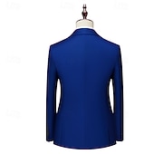abordables Blazers Classiques pour Hommes-Homme Blazer Affaires Cocktail Fête de mariage Mode Occasionnel Printemps Automne Polyester Uni Avec Poches Boutons Confortable Double Boutonnage veste Noir Blanche Jaune Rose Claire