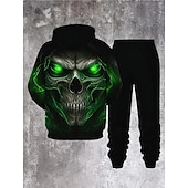 זול חליפות ספורט-חג ליל כל הקדושים גולגולתשלד תלבושות קפוצ&#039;ון אימונית אנימה 3D גרפי עבור לזוג בגדי ריקוד גברים בגדי ריקוד נשים מבוגרים האלווין (ליל כל הקדושים) קרנבל נשף מסכות הדפסת תלת מימד יום יומי\קז&#039;ואל