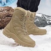 economico Stivali invernali e neve-stivali da neve invernali alti impermeabili da uomo con fodera in pelliccia, suola in gomma antiscivolo, calzature da trekking isolate per climi estremamente freddi, trekking e avventure in montagna