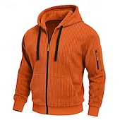 economico Felpa Tattica-Per uomo Felpa con cappuccio Felpa con cappuccio a zip intera Velluto a coste Felpa con cappuccio tattica Nero Bianco Verde militare Rosso Borgogna Con Cappuccio Semplice Testurizzato Sport &amp; Outdoor