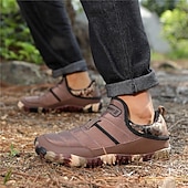 abordables Botas de invierno y nieve-Botas de nieve cálidas de invierno sin cordones para hombre con suela antideslizante, diseño acolchado informal para caminar al aire libre, viajar en climas fríos y uso diario.