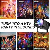cheap Projector Lights-DJ Laser Party Lights Disco Light with RGB Strobe Light Show Music Sound Activated/Remote Control for DJ Parties Stage Karaoke Club Home Birthday