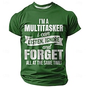 billige Morsomme T-skjorter for menn-Herre Morsom Slang T skjorte Kortermet T skjorte 3D-utskrift Crew-hals Skjorte Mote Daglig Gate Daglig Svart Rød Blå Sommer Vår Klær S M L XL XXL XXXL