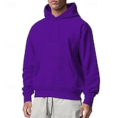 economico Felpa con cappuccio in pile-Per uomo Felpa con cappuccio Felpa con cappuccio in pile Felpa con cappuccio foderata in pile Aalbicocca Nero Bianco Giallo Rosa Con Cappuccio Semplice Sport &amp; Outdoor Casuale Quotidiano Streetwear