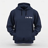 abordables sweats à capuche 3d pour hommes-Hoodie graphique pour homme "Je vais bien" humour sarcastique pouces levés mode de vie à manches longues