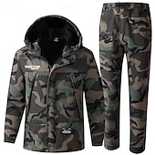economico Fleece &amp; Giacche 3 in 1-Per uomo Giacca da escursionismo Giacca in Pile Giacca imbottita Set termico Inverno All&#039;aperto Mimetico Calore Termico Impermeabile Antivento Top Nero Verde