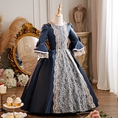 preiswerte Kleider-Rokoko Viktorianisch Steampunk Maxi Partykostüm Zubehör Glockenärmel Prinzessin Schleife Retro Ballkleid Spitzkragen Kostüm Mädchen königlich Weihnachten Halloween Karneval Maskerade Hochzeitsfeier