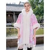 voordelige Bontstola&#039;s-Bontstola&#039;s Elegant Casual / Dagelijks Halve mouw Vleermuismouw Polyester Bruiloftsomslagen Met Kwastje Voor Speciale gelegenheden  Herfst winter