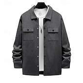 economico Giubbotti Casual-Per uomo Giacca Leggera Giacca Cargo Giacca Casual Vacanza Quotidiano Caldo Tasca Primavera Autunno Semplice Moda Classico Bavero Regolare Nero Rosso Cachi Grigio chiaro Grigio scuro Giacca
