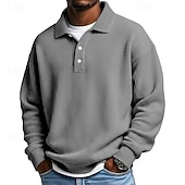 Herre Vaffel poloskjorter Golf skjorte Sport & Utendørs Avslappet Knaphul Langermet Gatemote Kul عادي Klassisk Stil Med Tekstur Høst Vår & Vinter Normal Aprikos Hvit Lysegrønn Militærgrønn Rød Navyblå billige Klassisk poloskjorte for menn-Herre Vaffel poloskjorter Golf skjorte Sport & Utendørs Avslappet Knaphul Langermet Gatemote Kul عادي Klassisk Stil Med Tekstur Høst Vår & Vinter Normal Aprikos Hvit Lysegrønn Militærgrønn Rød Navyblå