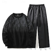 Herren Sweatshirt Trainingsanzug Outfit-Set Rundhalsausschnitt Outdoor Täglich Sport Kordelzug Tasche Druck Schwarz Weiß Rosa Polyester Sportkleidung Mode Streetwear Frühling preiswerte einfache Trainingsanzüge-Herren Sweatshirt Trainingsanzug Outfit-Set Rundhalsausschnitt Outdoor Täglich Sport Kordelzug Tasche Druck Schwarz Weiß Rosa Polyester Sportkleidung Mode Streetwear Frühling