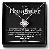 Недорогие События и вечеринки-Ожерелье для моей дочери, рождественский подарок для девочек с коробкой для открыток, подарок на день рождения, сувенир на выпускной, подарок на День святого Валентина от мамы или папы