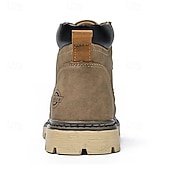 Недорогие Рабочие ботинки-Классические мужские рабочие ботинки для улицы – прочные ботинки на шнуровке с нескользящей подошвой и амортизирующей стелькой для строительства, сельского хозяйства и повседневной носки