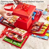 cheap Gift Wrapping &amp; Bag-Valentine's Day Surprise Explosion Gift Birthday Christmas Party Candy Box Wedding Proposal Decoration Creative DIY Handmade Explosion Gift Box