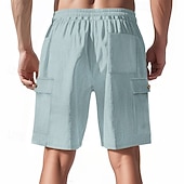 cheap Casual Shorts-Men's Shorts Summer Shorts Casual Shorts Corduroy Shorts Drawstring Pocket Elastic Waist Plain Comfort Breathable Short Outdoor Vacation Sport Casual Navy Blue