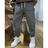 preiswerte Sweatpants-Herren Jogginghose Hose Kordelzug Tasche Elastischer Bund Einfach Komfort Sport im Freien Täglich Mode Lässig Grau Mikroelastisch