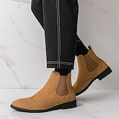 Férfi barna színű, velúr stílusú, bebújós, rugalmas oldalsó szabással rendelkező chelsea csizma, elegáns hétköznapokra, partikra és munkába egyaránt. olcso Chelsea csizma-Férfi barna színű, velúr stílusú, bebújós, rugalmas oldalsó szabással rendelkező chelsea csizma, elegáns hétköznapokra, partikra és munkába egyaránt.