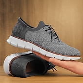economico Sneakers Casual-scarpe da ginnastica Oxford traspiranti da uomo in maglia – scarpe casual leggere con finiture in pelle di vacchetta per camminare, indossare ogni giorno e viaggiare