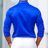 economico Camicie in raso da uomo-Per uomo Camicia Camicia in raso Camicia elegante Camicia casual Camicia con Bottoni Camicia da Ballo Semplice Formale Matrimonio Blu chiaro Nero Blu reale Oro Manica Lunga Bavero Tutte le stagioni