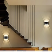 Недорогие наружные настенные светильники-3-свет 17см светодиодные настенные светильники геометрический дизайн водонепроницаемые наружные настенные светильники современный минималистский стиль алюминий гостиная спальня коридор настенный светильник ip65 85-265v