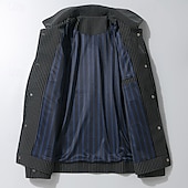 abordables Vestes Décontractées-Homme Veste Légère Veste Cargo Veste Décontractée Vacances Quotidien Respirant Avec Poches Printemps Automne Rayure Mode Classique Revers Régulier Noir Café Veste