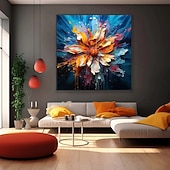 cheap Floral/Botanical Paintings-Textured Impasto Floral Oil Painting