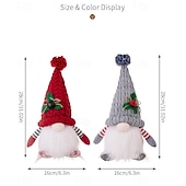 cheap Collectible Figurines-2 Pack Christmas Plush Gnomes Decoration Lighted Handmade Mini gnome Scandinavian, Light Up Swedish Tomte Elf Holiday Present, Battery Operated Xmas Gifts