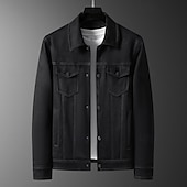 abordables Vestes en Suède Synthétique-Homme Veste en faux suède Veste Cargo Veste Décontractée Vacances Quotidien Avec Poches Printemps Automne Uni Mode Classique Revers Régulier Noir Marron Veste