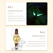 olcso Quartz órák-OLEVS 5645 új eredeti anyák napi ajándék nőknek kvarcóra klasszikus római skála hétköznapi óra bőr vízálló fénylő