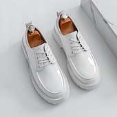 economico Scarpe Oxford-scarpe oxford nere lucide da uomo – scarpe eleganti stringate in vernice con suola spessa per feste serali, moda gotica, concerti e occasioni speciali