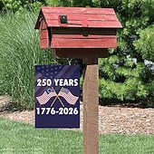 halpa Seinäverhot-1776-2026 Yhdysvaltojen 250-vuotisjuhlan puutarhalippu, isänmaallinen amerikkalainen syntymäpäiväjuhla ulkokäyttöön tarkoitettu banneri pihalle, nurmikolle, kuistille tai itsenäisyyspäivän koristeeksi