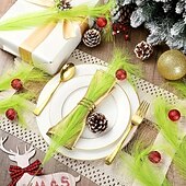 お買い得  装飾品-10/20個のクリスマス人工エルフ、人工グリーンリードと赤いボール付きフェスティバルギフトボックスセット、DIYクリスマスツリーの装飾に最適、独立したエルフの装飾、ホームデコレーション、クリスマスデコレーション