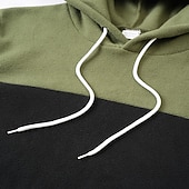 baratos Moletom com capuz de lã-Homens Moletom Moletom de lã Preto Verde Tropa Vermelho Bege Com Capuz Tecido Patchwork Bloco de cor Desportos e Ar livre Casual Diário Roupa de rua Legal Roupa de Esporte Outono Inverno Roupa