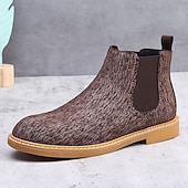 economico Stivali Chelsea-stivali chelsea da uomo color cachi, stile casual e leggero alla caviglia con soffietti elastici, per l'ufficio, le uscite del fine settimana e il comfort quotidiano