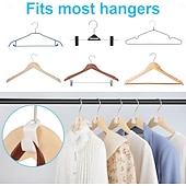 cheap Home Storage &amp; Hooks-200pcs Space-Saving Clothes Hanger Connector Hooks – Stackable Wardrobe Hooks for Closet Organization, Multi-Functional Home Storage, Space-Saving Hanger Links