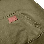baratos Suéteres básicos-Homens Moletom Moletom Waffle Moletom com capuz Estacionar Moletom com zíper Verde Tropa Vinho Azul Real Marron Cáqui Colarinho Clerical Tecido Patchwork Desportos e Ar livre Casual Diário Roupa de
