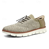 economico Sneakers Casual-scarpe da ginnastica Oxford traspiranti da uomo in maglia – scarpe casual leggere con finiture in pelle di vacchetta per camminare, indossare ogni giorno e viaggiare