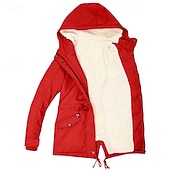 ieftine Parka de iarnă-Pentru femei Palton de iarnă Sacou Comfortabil Respirabil Fermoar Buzunar Casual Simplu Vacanță Stradă Casual Purtare Zilnică Fermoar Scurt Regulat Capișon Fit regulat Manșon Lung Îmbrăcăminte