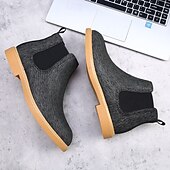 economico Stivali Chelsea-stivali chelsea da uomo color cachi, stile casual e leggero alla caviglia con soffietti elastici, per l'ufficio, le uscite del fine settimana e il comfort quotidiano