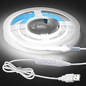 baratos Luzes de tira USB-Luz LED COB USB 5V 1 metro 320LED Desligamento temporizado de 60 segundos Escurecimento de 6 níveis com cabo USB de 1,5 metros Adequado para cozinha, quarto, festa, iluminação doméstica DIY
