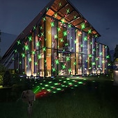 abordables Luces de Navidad-Miniproyector de luces láser RGB para jardín con 32 patrones, ideal para Navidad, fiestas de cumpleaños y exteriores.